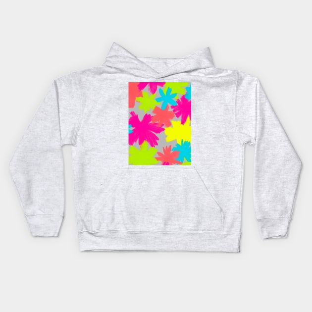 Neon flowers Kids Hoodie by AS.PAINTINGS